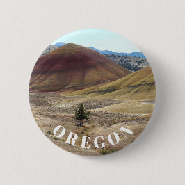 Oregon geschilderd heuvellandschap ronde button 5,7 cm