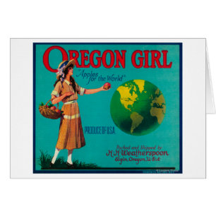 Oregon Girl Apple Crate LabelElgin, OF