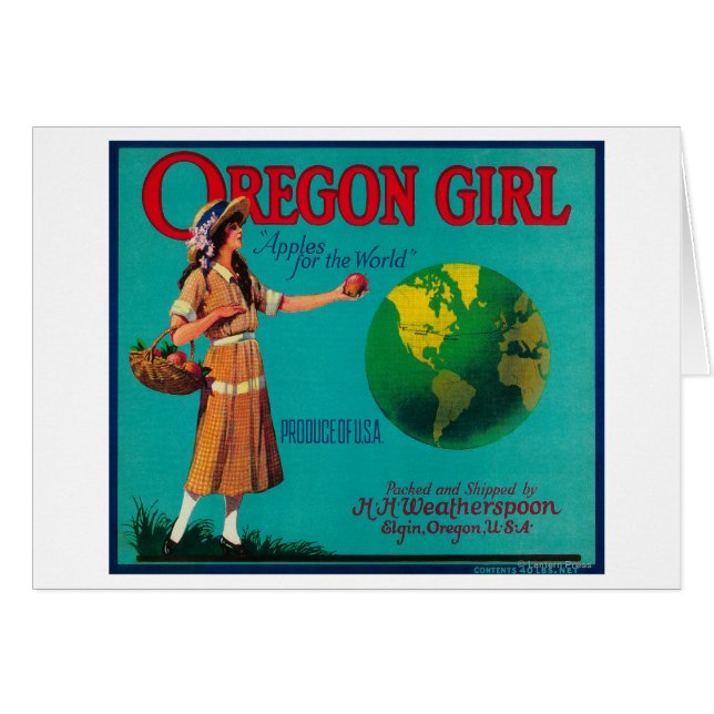 Oregon Girl Apple Crate LabelElgin, OF (Voorkant Horizontaal)