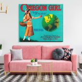 Oregon Girl Apple Crate LabelElgin, OF Canvas Afdruk (Insitu (Woonkamer))