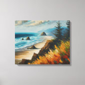Oregon Golven Zeelandschap Abstract Canvas Afdruk (Voorkant)