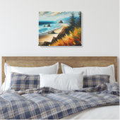 Oregon Golven Zeelandschap Abstract Canvas Afdruk (Insitu (Slaapkamer))