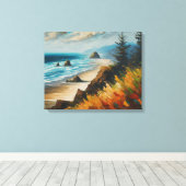Oregon Golven Zeelandschap Abstract Canvas Afdruk (Insitu (Houten vloer))