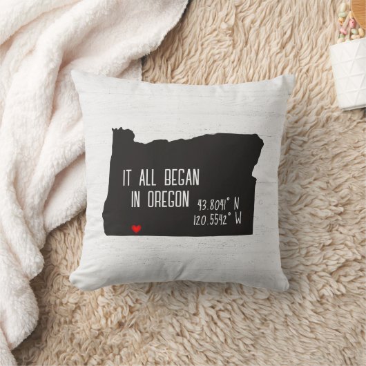 Oregon GPS-coördinaten met hart Kussen (Deken)