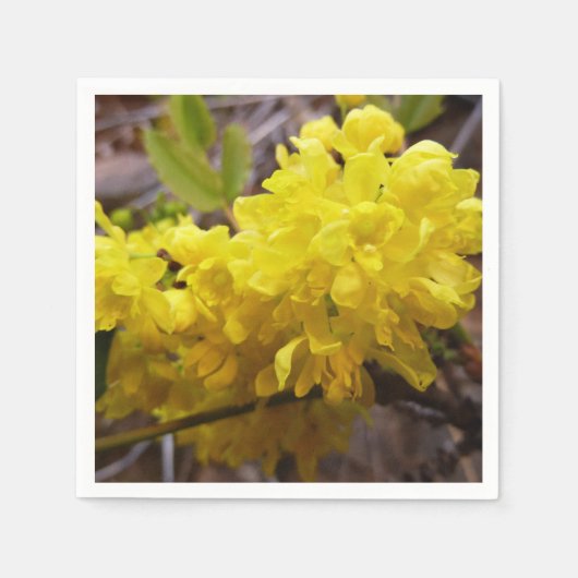 Oregon Grape Flowers Yellow Wildbloemen Servet (Voorkant)
