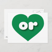 Oregon green hart - Ik hou van of Briefkaart (Voorkant / Achterkant)