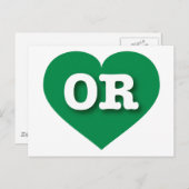Oregon Green Heart - Ik hou van OR Briefkaart (Voorkant / Achterkant)