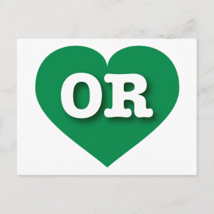 Oregon Green Heart - Ik hou van OR Briefkaart