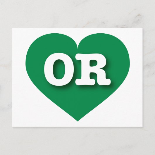 Oregon Green Heart - Ik hou van OR Briefkaart (Voorkant)