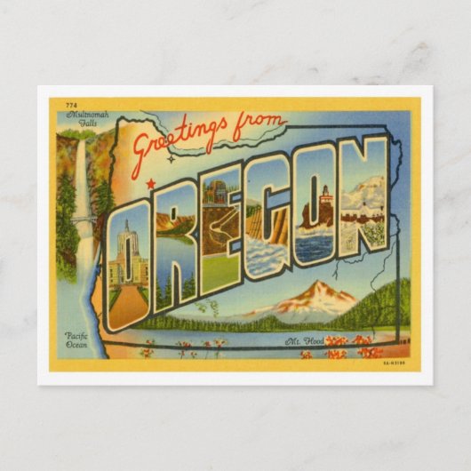 Oregon Greetings uit de Verenigde Staten Briefkaart (Voorkant)