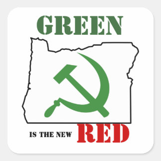 Oregon - groen is het nieuwe rood vierkante sticker