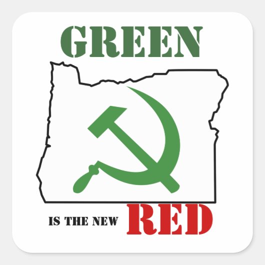 Oregon - groen is het nieuwe rood vierkante sticker (Voorkant)