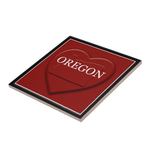 Oregon Heart Map Home Decor Tile Tegeltje (Zijkant)