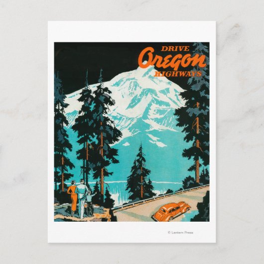 Oregon Highways Adverteren Poster Briefkaart (Voorkant)