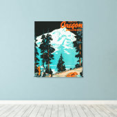 Oregon Highways Adverteren Poster Canvas Afdruk (Insitu (Houten vloer))