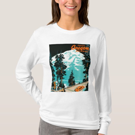 Oregon Highways Adverteren Poster T-shirt (Voorkant)