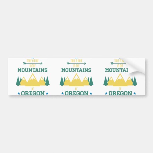 Oregon Hiking en Camping Bumpersticker (Voorkant)