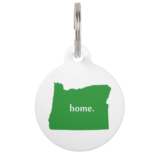 Oregon Home State Green Huisdierpenning (Voorkant)