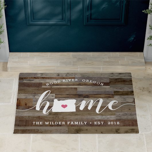 Oregon Home State Personalized Wood Kijk uit Deurmat
