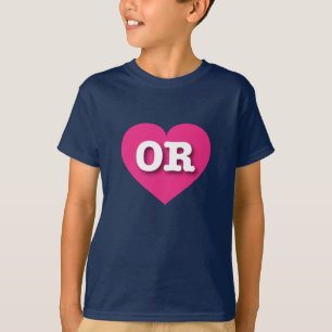 Oregon Hot Pink Heart - Ik hou van OR T-shirt