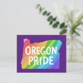 Oregon Illustrated Map PRIDE RAINBOW Briefkaart (Staand voorkant)