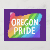 Oregon Illustrated Map PRIDE RAINBOW Briefkaart (Voorkant)