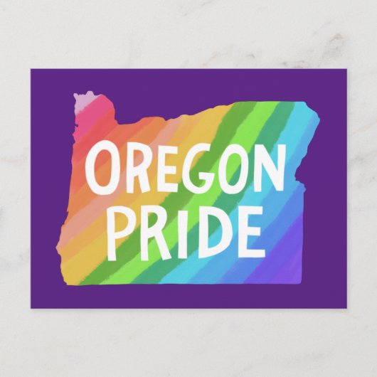 Oregon Illustrated Map PRIDE RAINBOW Briefkaart (Voorkant)