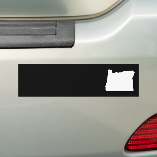 Oregon in wit en zwart bumpersticker (Op auto)