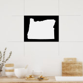 Oregon in wit en zwart poster (Keuken)