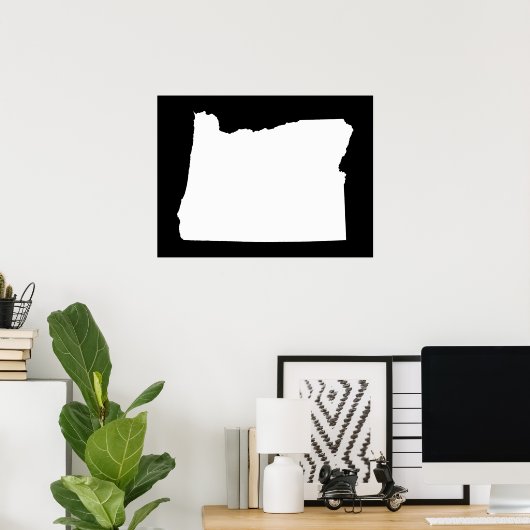 Oregon in wit en zwart poster (Thuiskantoor)