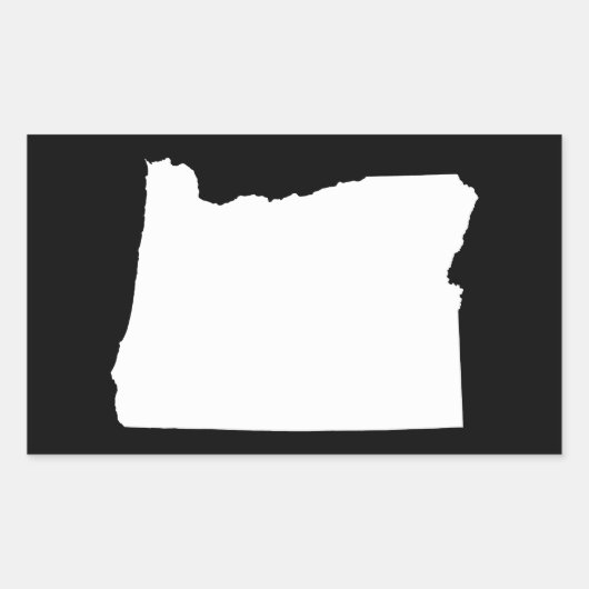 Oregon in wit en zwart rechthoekige sticker (Voorkant)