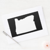 Oregon in wit en zwart rechthoekige sticker (Envelop)