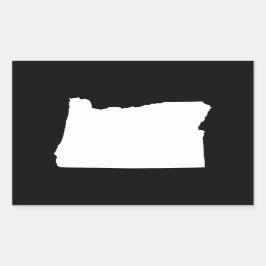 Oregon in wit en zwart rechthoekige sticker