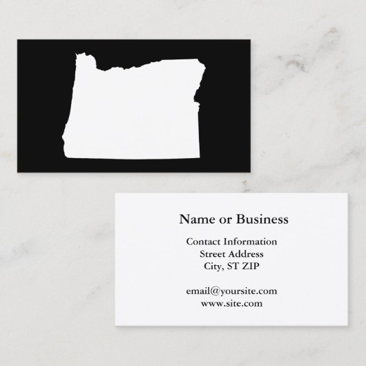 Oregon in wit en zwart visitekaartje (Voorkant / Achterkant)