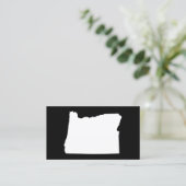 Oregon in wit en zwart visitekaartje (Staand voorkant)