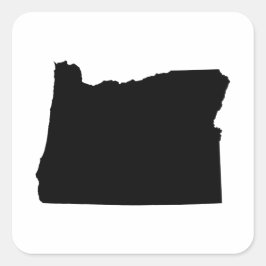 Oregon in zwart-wit vierkante sticker