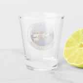 Oregon Inlet Vist boten, Buitenbanken, NC Shot Glas (Achterkant)