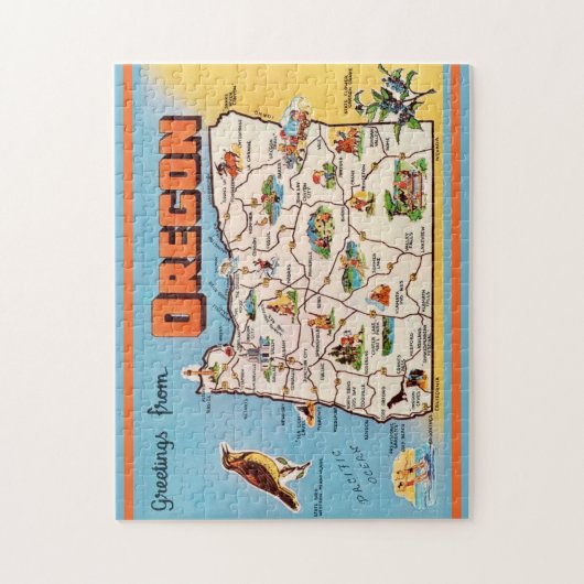  Oregon Kaart Jigsaw Puzzel (Verticaal)