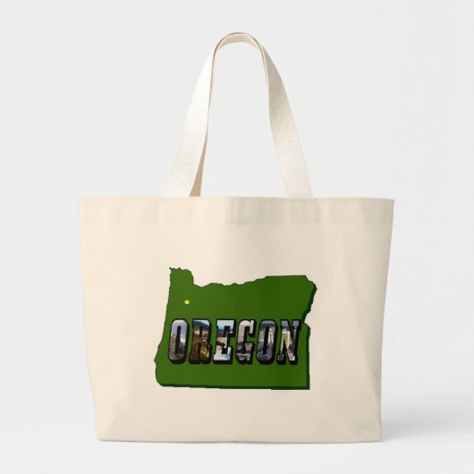 Oregon kaart overzicht en Afbeelding tekst Grote Tote Bag (Voorkant)