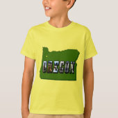 Oregon kaart overzicht en Afbeelding tekst T-shirt (Voorkant)