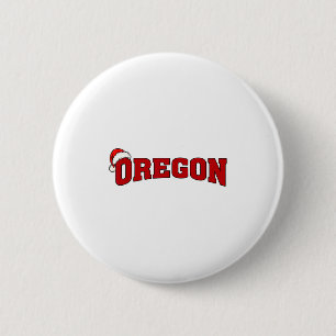 Oregon Kerstmis Kerstman Hoed Retro Terugblik Souv Ronde Button 5,7 Cm
