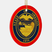 Oregon* kerstversiering keramisch ornament (Rechts)