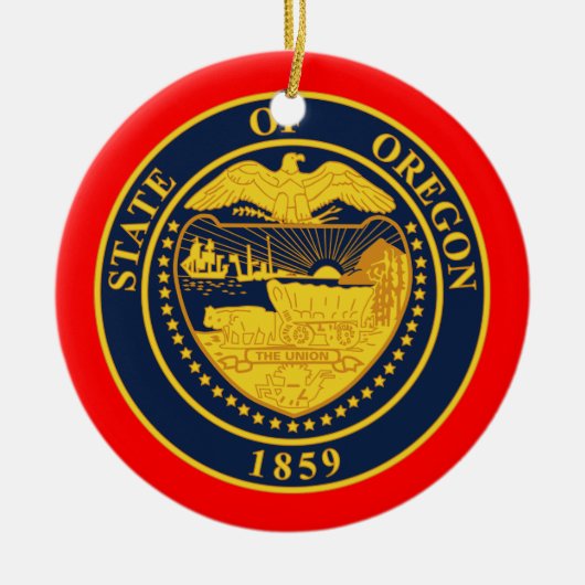 Oregon* kerstversiering keramisch ornament (Voorkant)