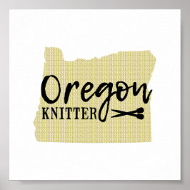 Oregon Knitter Black + Gold Craft Room Poster