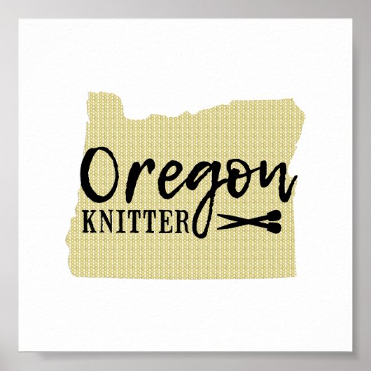 Oregon Knitter Black + Gold Craft Room Poster (Voorkant)