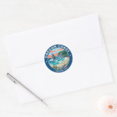 Oregon-kust Ronde Sticker (Envelop)