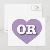 Oregon Lavender Heart - Ik hou van OR Briefkaart (Voorkant / Achterkant)