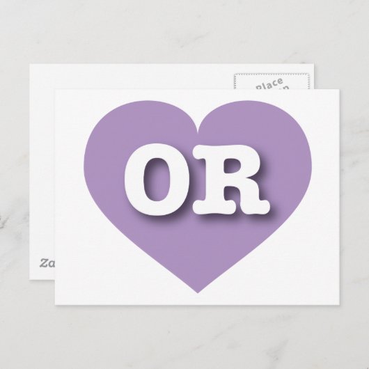 Oregon Lavender Heart - Ik hou van OR Briefkaart (Voorkant / Achterkant)
