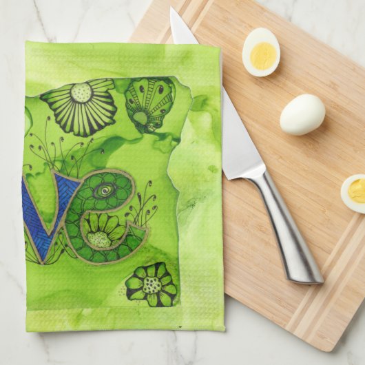 Oregon Liefde over fornuis Keukenhanddoek (Quarter Fold)