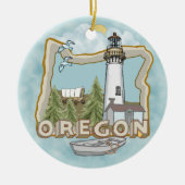 Oregon Lighthouse Ceramic Ornament (Voorkant)